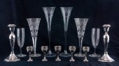 (LOT OF 13) STERLING OR GLASS