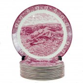 (LOT OF 13) WEDGWOOD RED TRANS