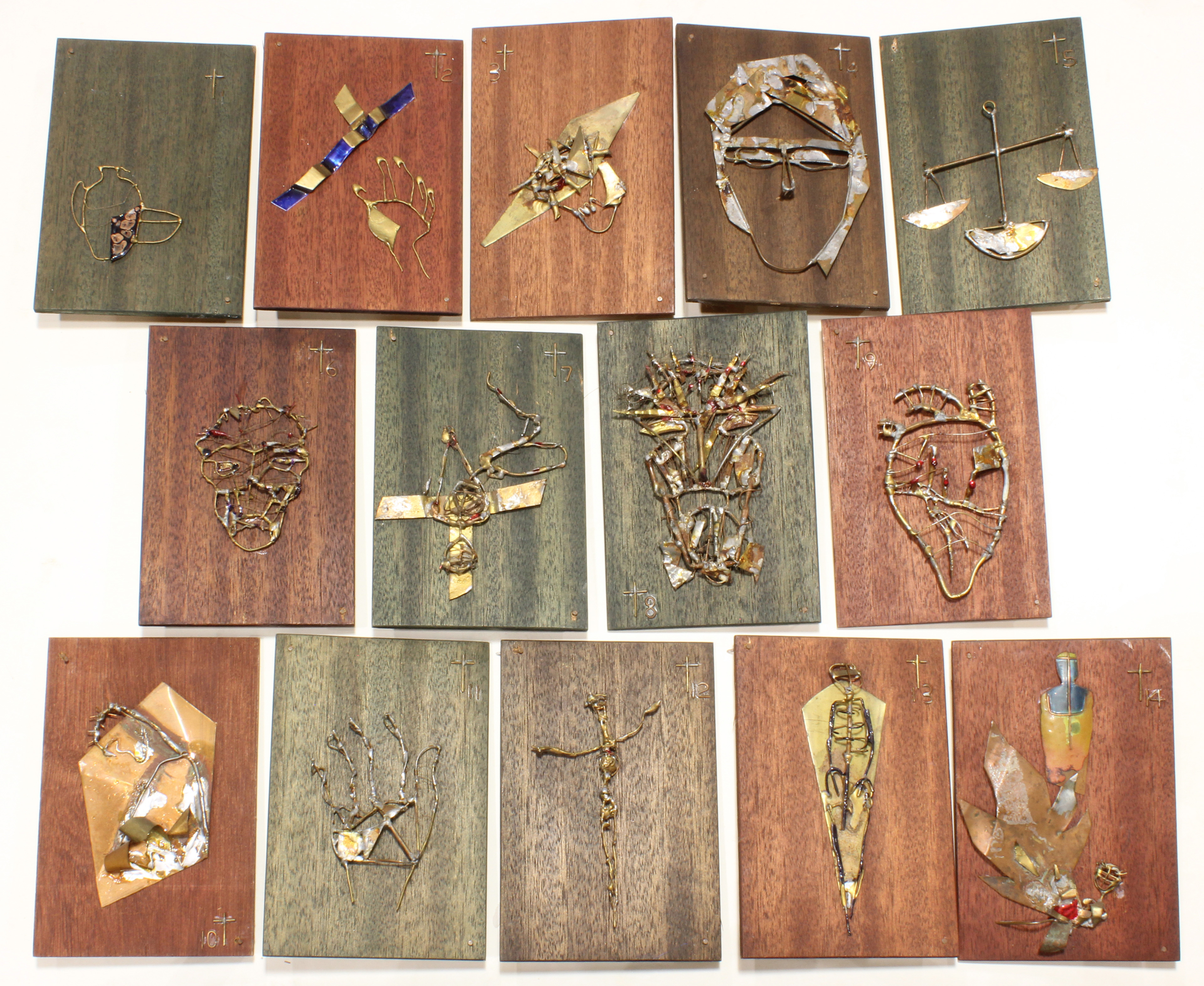(LOT OF 14) MODERNIST MIXED MEDIA