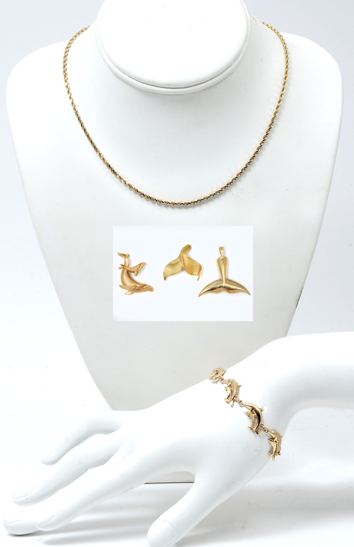 LOT OF 14K SEA LIFE JEWELRY: 14K