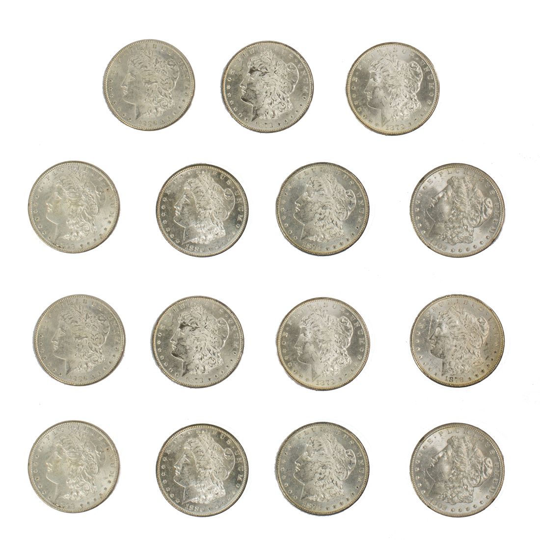 (LOT OF 15) MORGAN SILVER