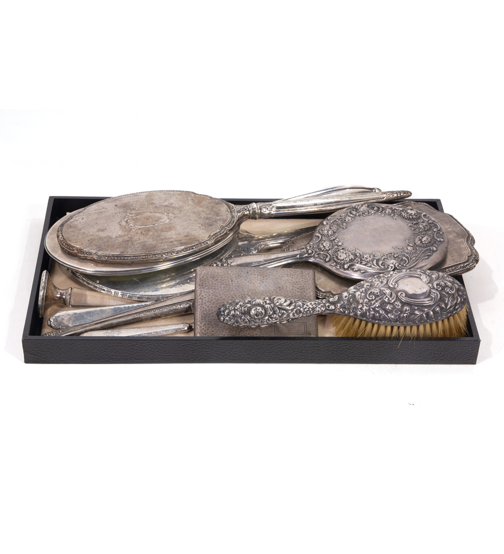 (LOT OF 15) STERLING MOUNTED