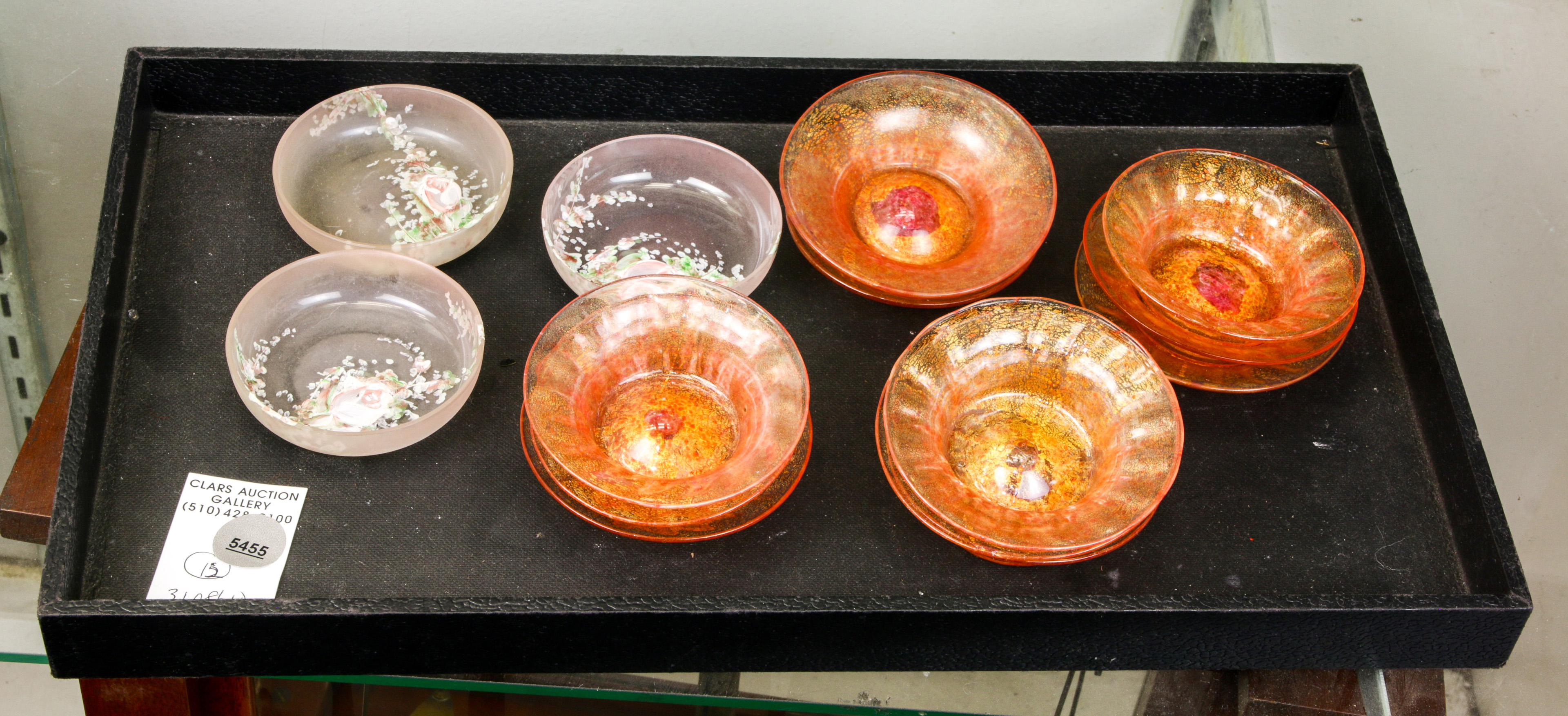 (LOT OF 15) TWELVE MURANO GLASS NUT