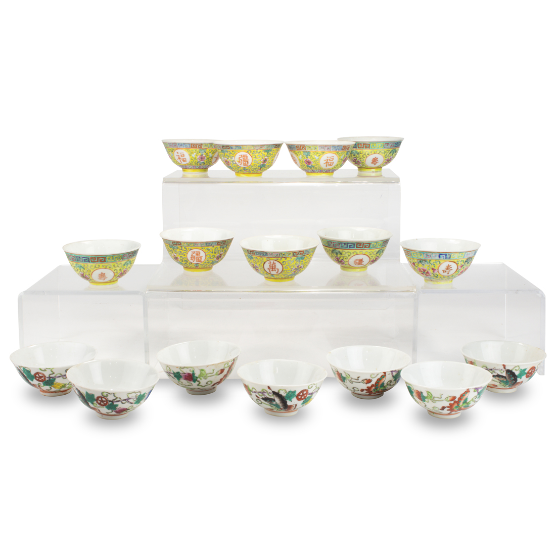 (LOT OF 16) CHINESE FAMILLE ROSE