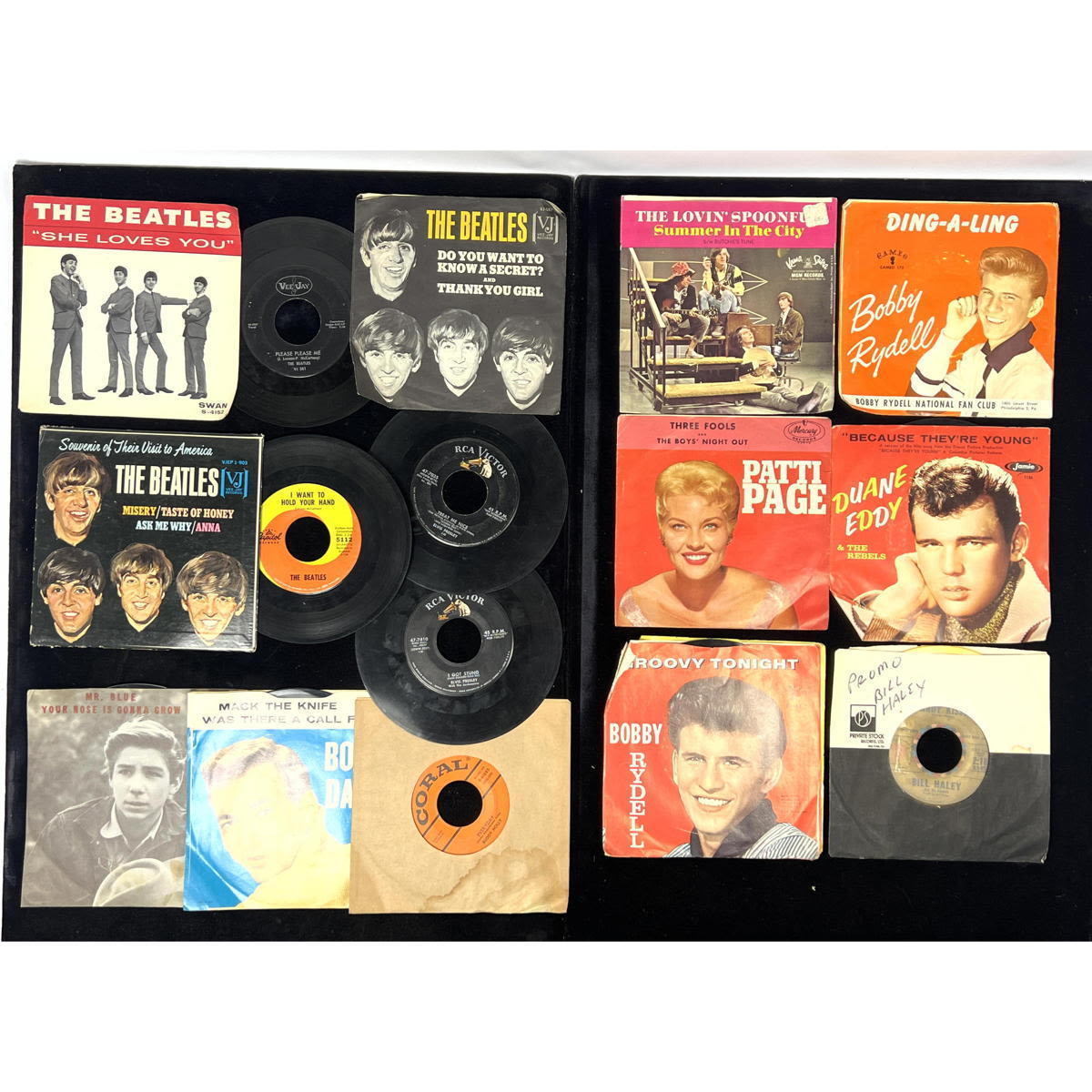Lot of 16 Vintage 45 Records.