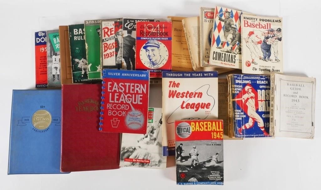 LOT OF 1930S-60S BASEBALL BOOKS &