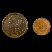 (LOT OF 2) 1851 LARGE CENT, BU