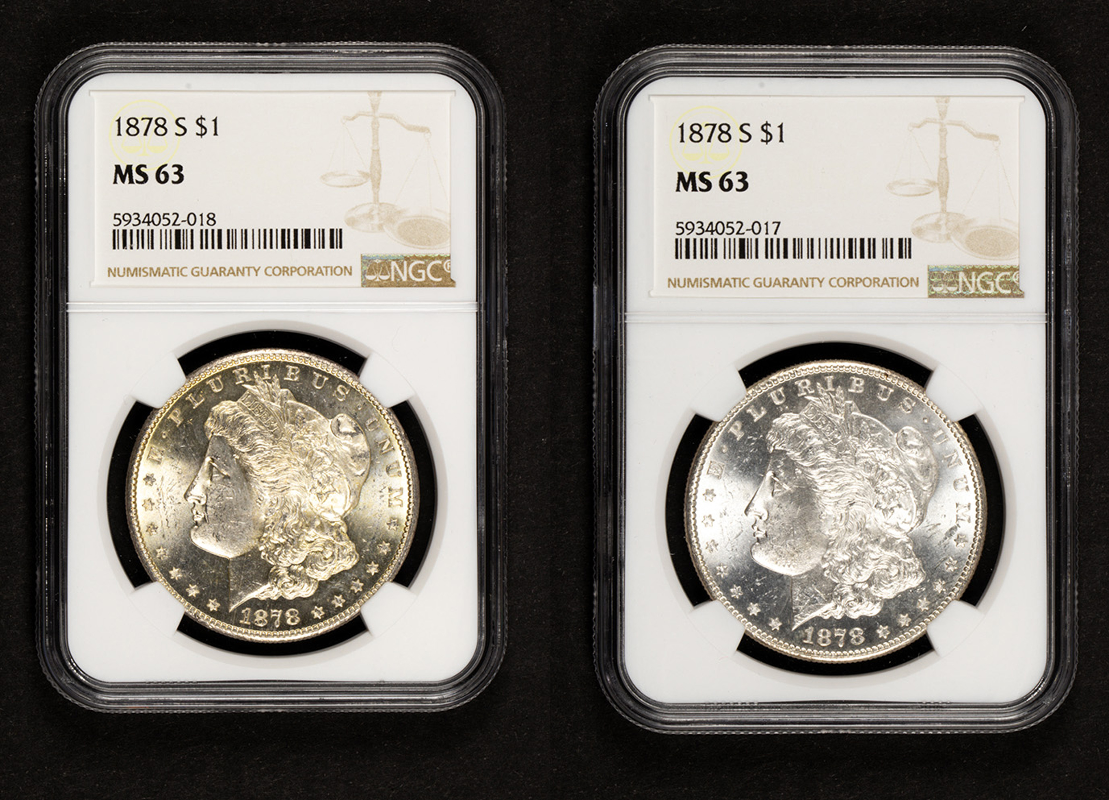 (LOT OF 2) 1878S MORGAN DOLLAR NC