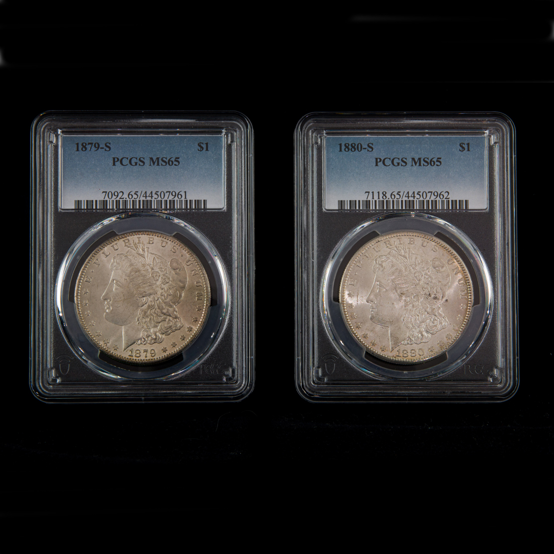 (LOT OF 2) 1879S, 1880S MORGAN