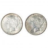 (LOT OF 2) 1927 PEACE DOLLARS,