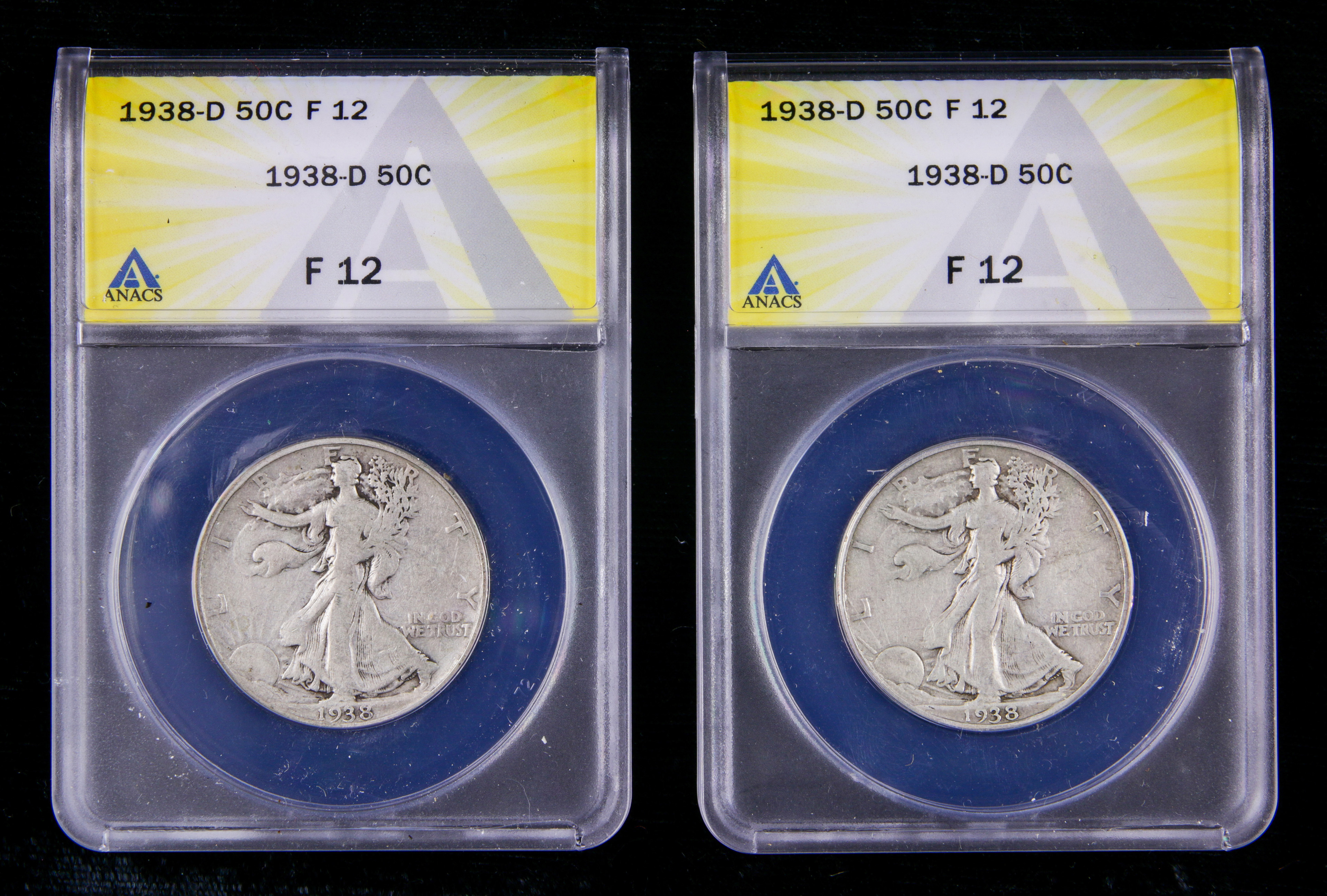 (LOT OF 2) 1938-D WALKING LIBERTY