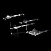 (LOT OF 2) A DAUM CLEAR GLASS