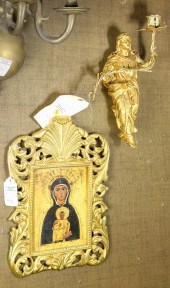 (LOT OF 2) A GILT BRONZE DECOR