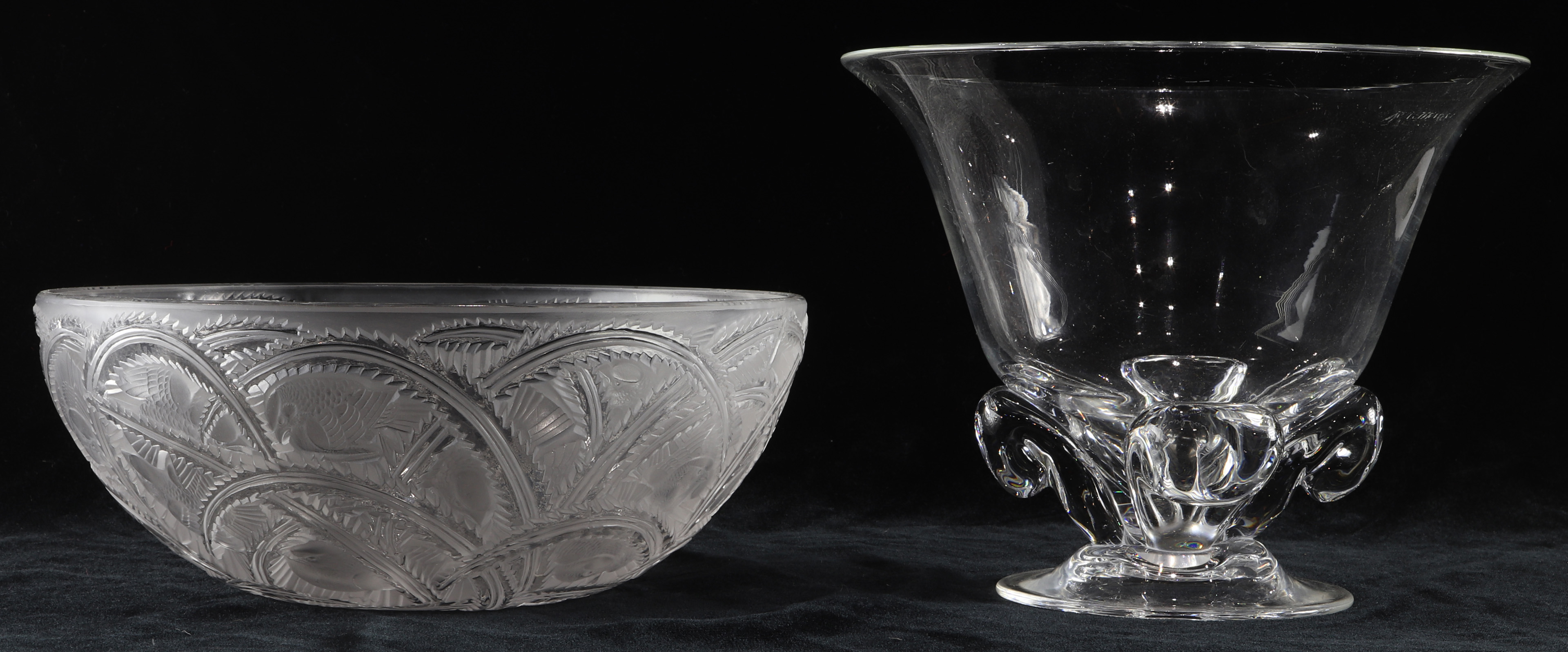 (LOT OF 2) A LALIQUE FRANCE PINSONS
