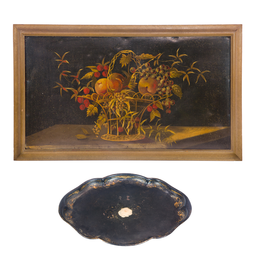 (LOT OF 2) AN ENGLISH TOLE TRAY AND