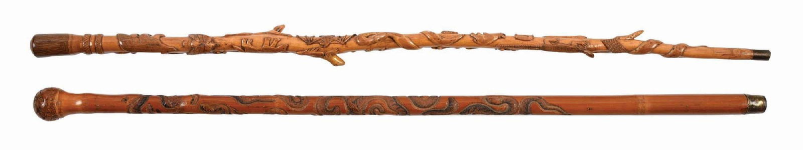 LOT OF 2: ANTIQUE WALKING STICK