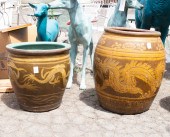 (LOT OF 2) ASIAN JARDINIERES (