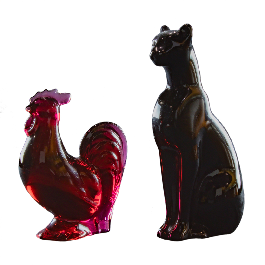 (LOT OF 2) BACCARAT COLORED GLASS