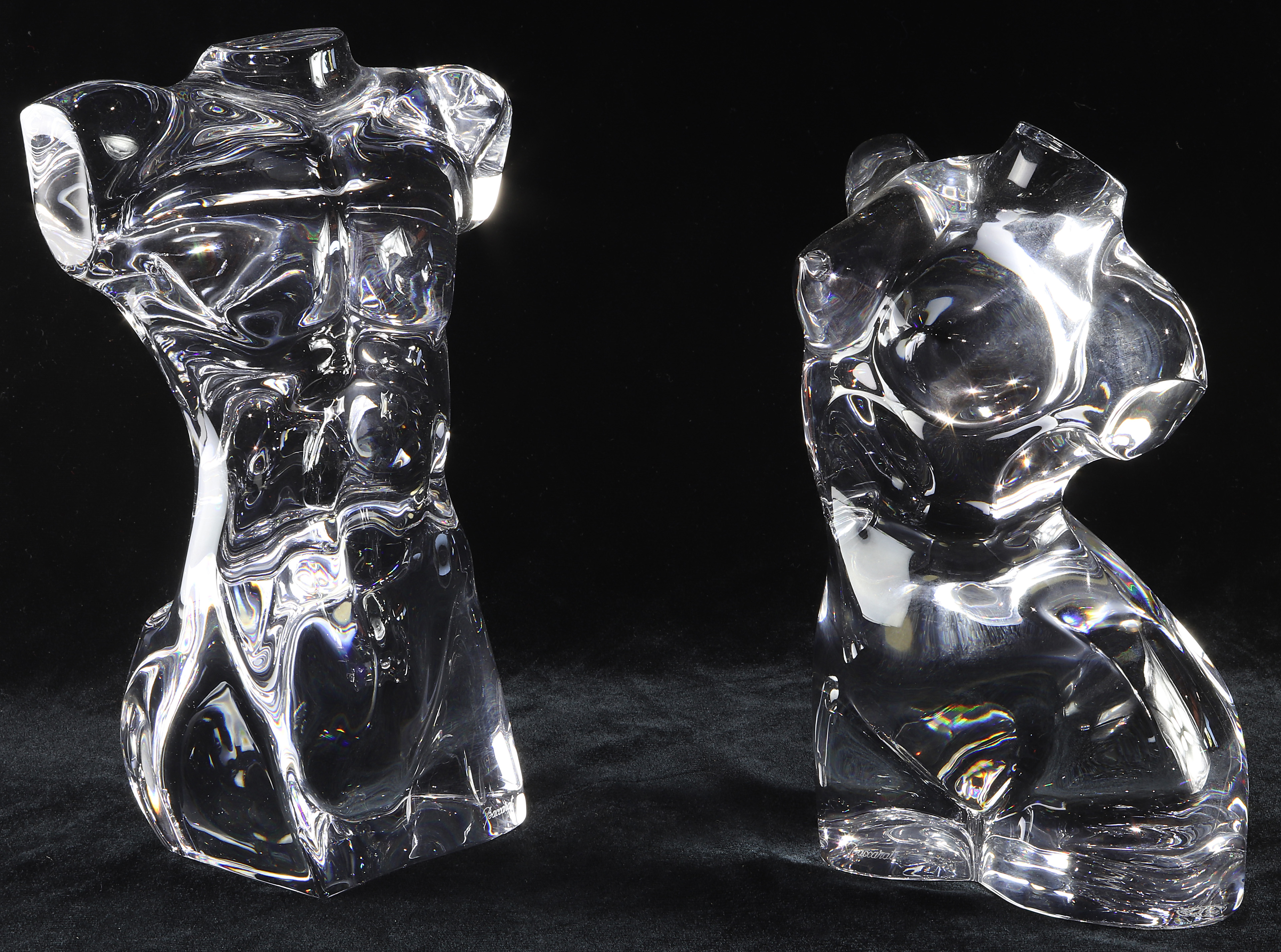 (LOT OF 2) BACCART CRYSTAL TORSO