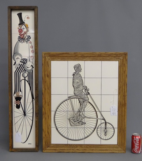 Lot of 2 bicycle related framed