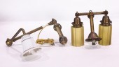 (LOT OF 2) BRASS AND GLASS TWO