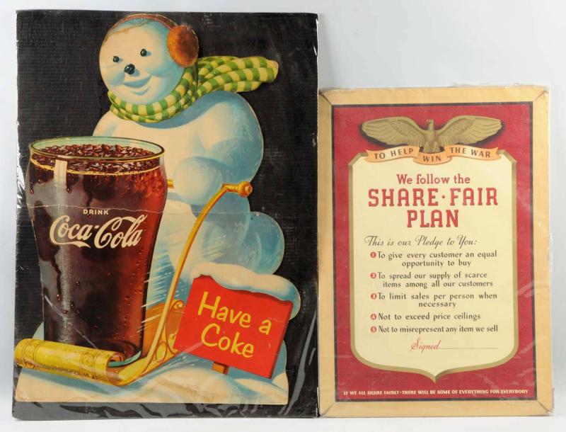 Lot of 2: Cardboard Coca-Cola