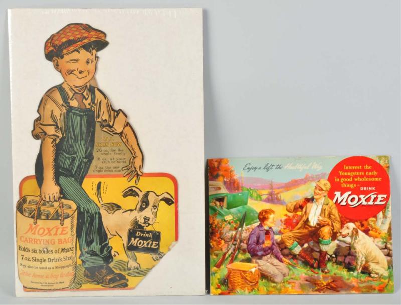 Lot of 2: Cardboard Moxie Signs. 