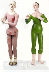 (LOT OF 2) CARVED SANTOS FIGUR