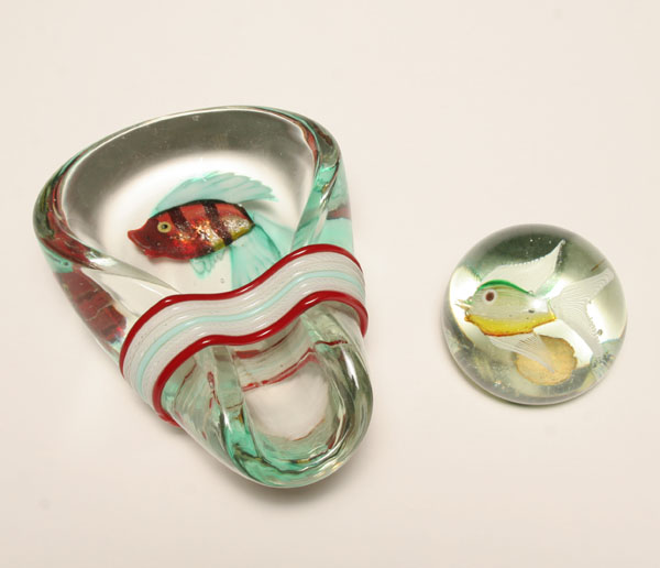 Lot of 2 Cenedese Murano glass fish