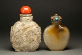 (LOT OF 2) CHINESE AGATE SNUFF