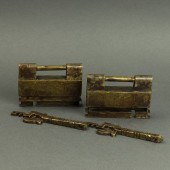 (LOT OF 2) CHINESE BRASS LOCKS