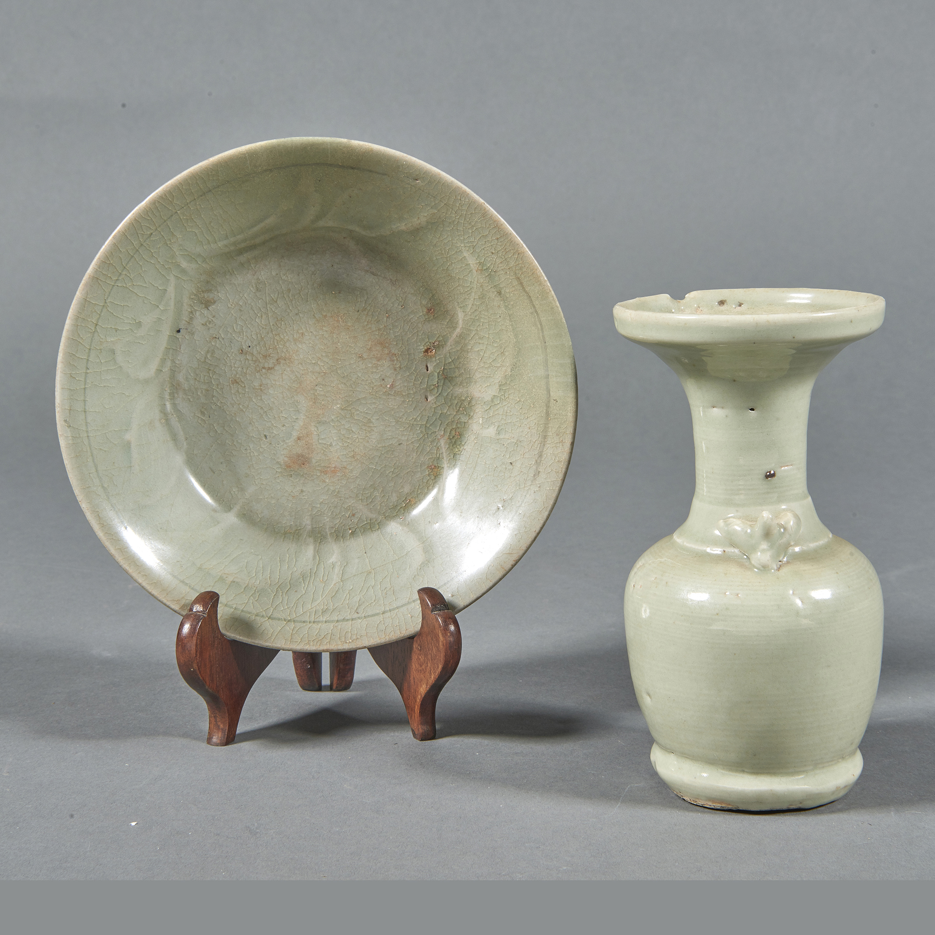 (LOT OF 2) CHINESE CELADON GLAZED