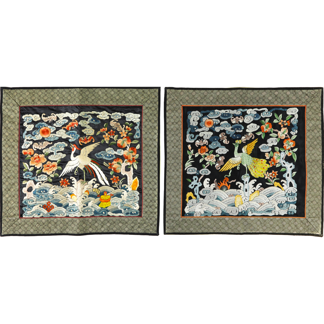 (LOT OF 2) CHINESE EMBROIDERED