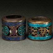(LOT OF 2) CHINESE ENAMELED SI