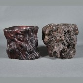 (LOT OF 2) CHINESE HARDWOOD TR