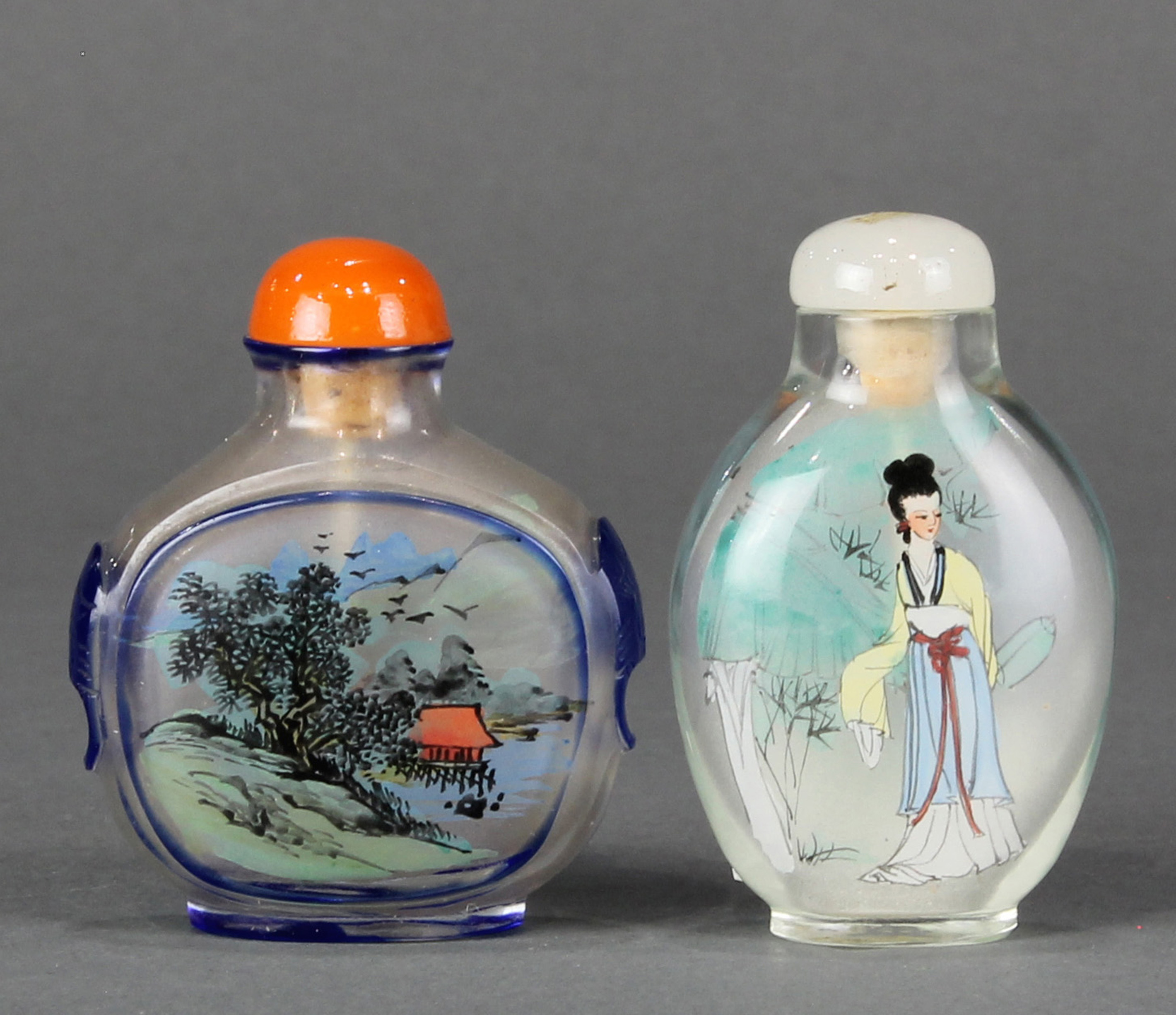 (LOT OF 2) CHINESE INSIDE PAINTED