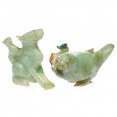 (LOT OF 2) CHINESE JADEITE ANI