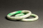 (LOT OF 2) CHINESE JADEITE BAN