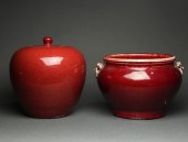 (LOT OF 2) CHINESE OXBLOOD GLA