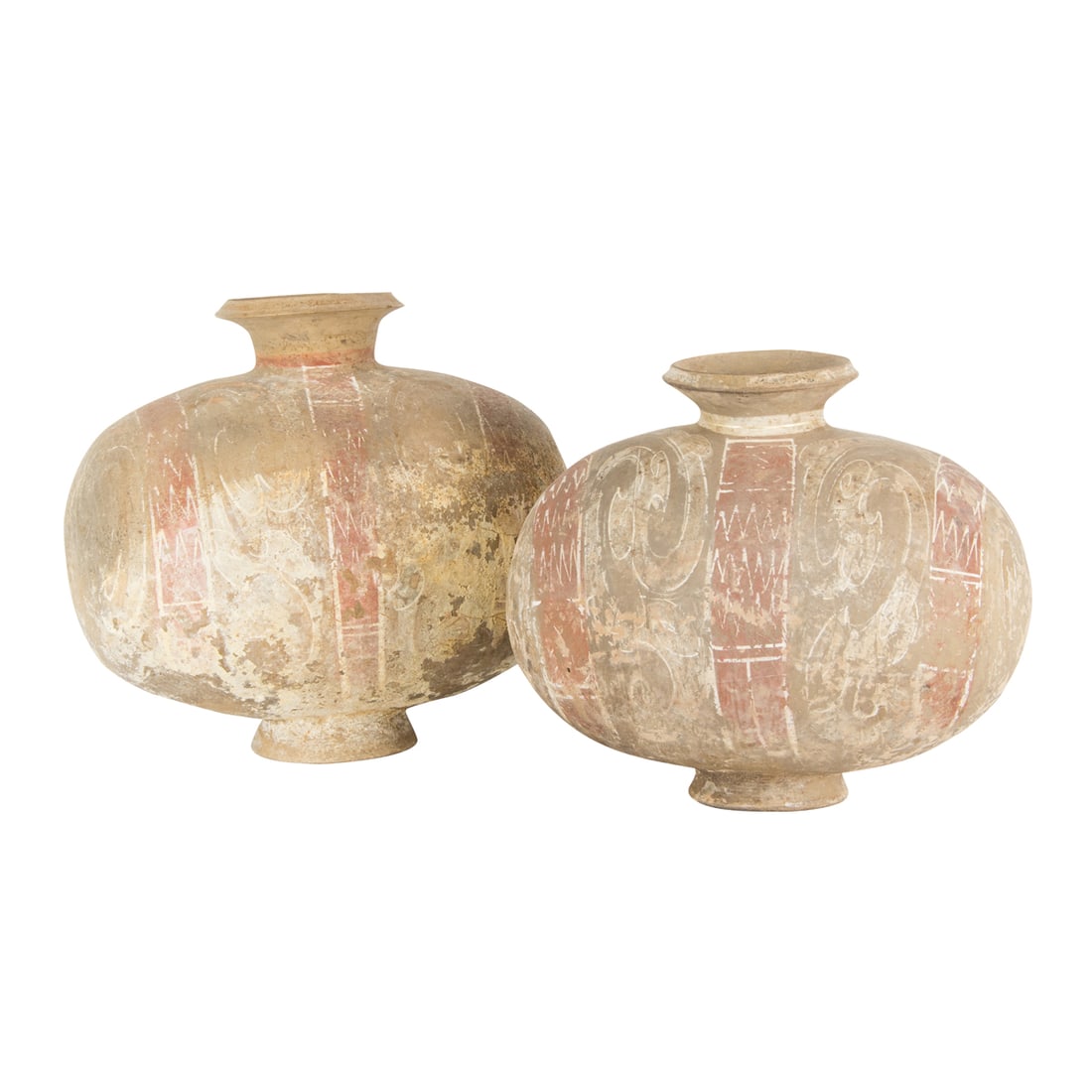 (LOT OF 2) CHINESE PAINTED TERRA