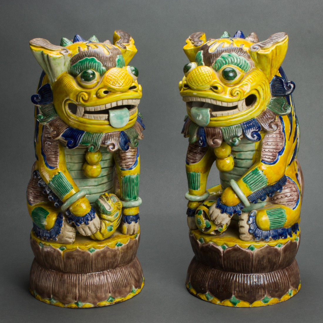 (LOT OF 2) CHINESE POLYCHROME