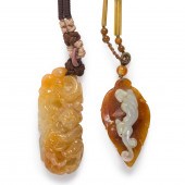 (LOT OF 2) CHINESE RUSSET JADE
