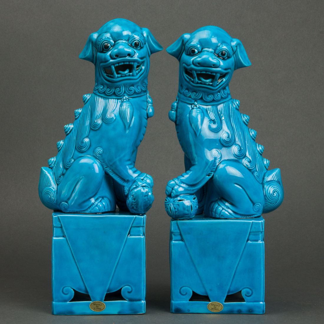 (LOT OF 2) CHINESE TURQUOISE GLAZED