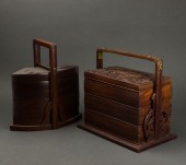(LOT OF 2) CHINESE WOOD STACKI