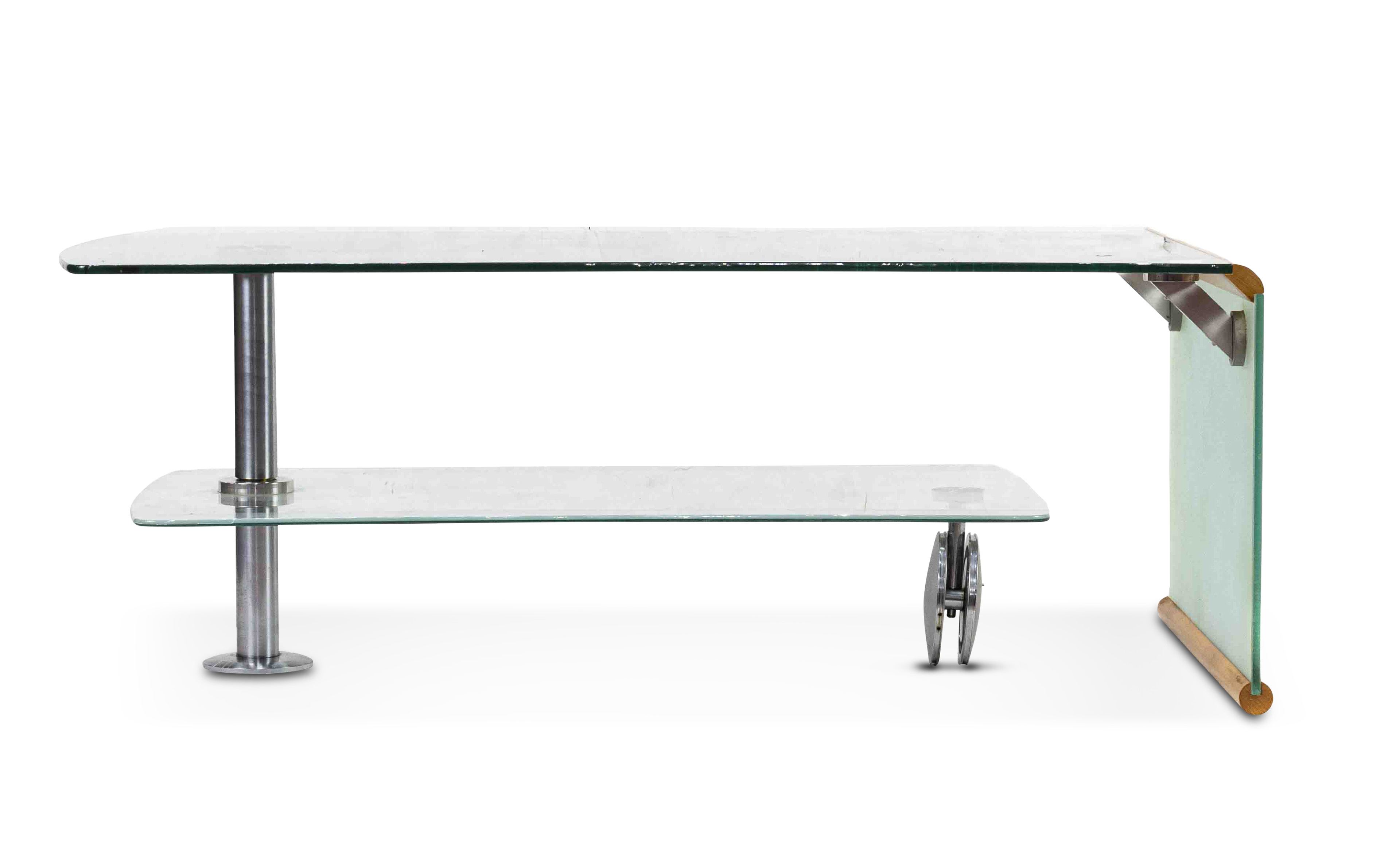 (LOT OF 2) CONTEMPORARY GLASS TOP