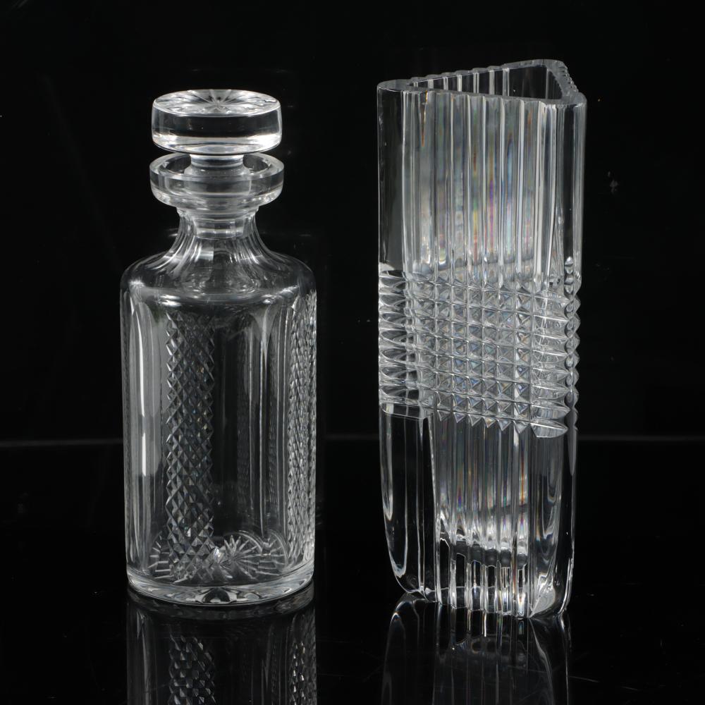 LOT OF 2 CRYSTAL GLASSWARE:
