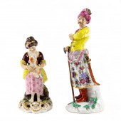 (LOT OF 2) DERBY PORCELAIN FIG