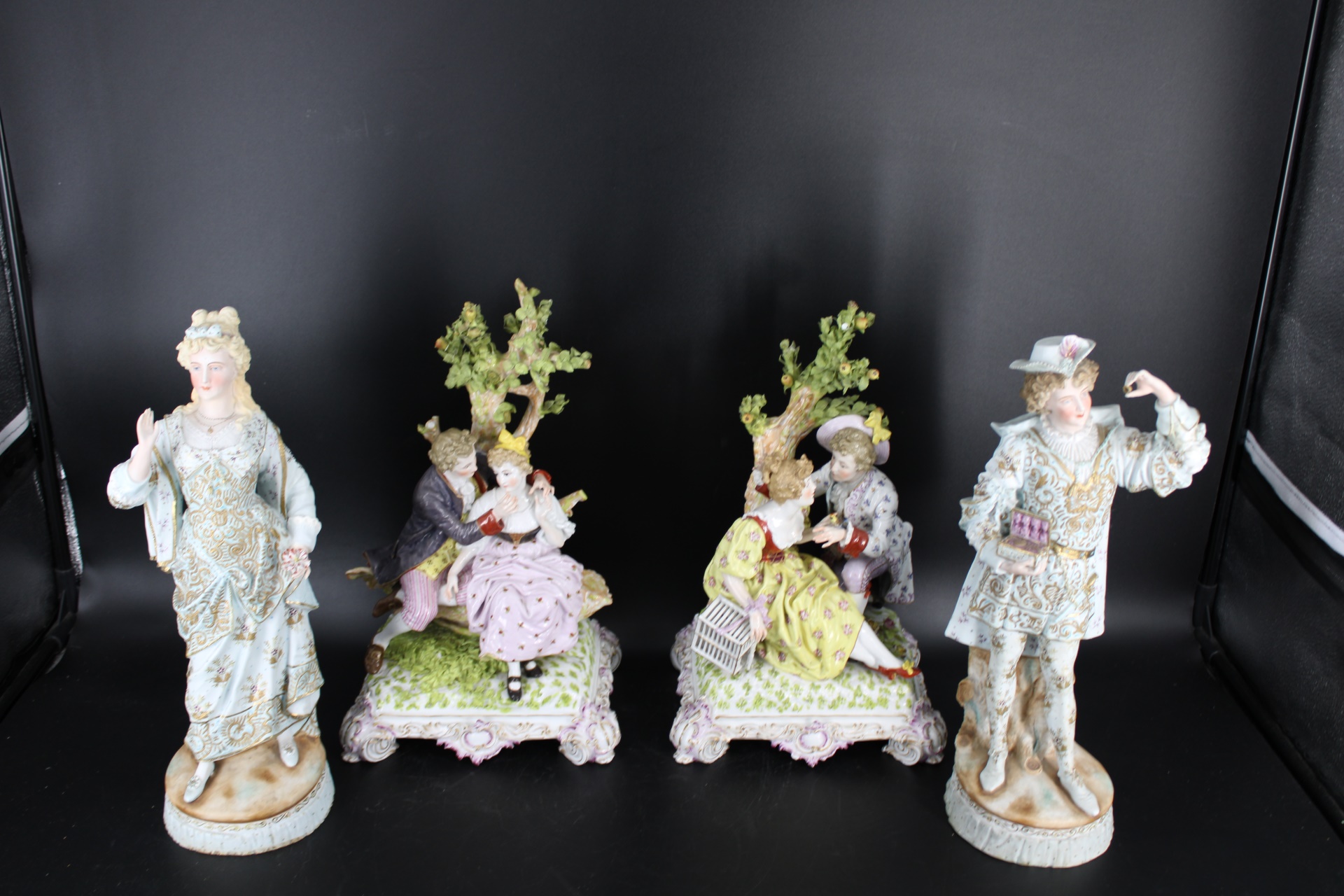 LOT OF 2 DRESDEN PORCELAINS & 2