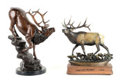 LOT OF 2: ELK BRONZES.<br>Lot
