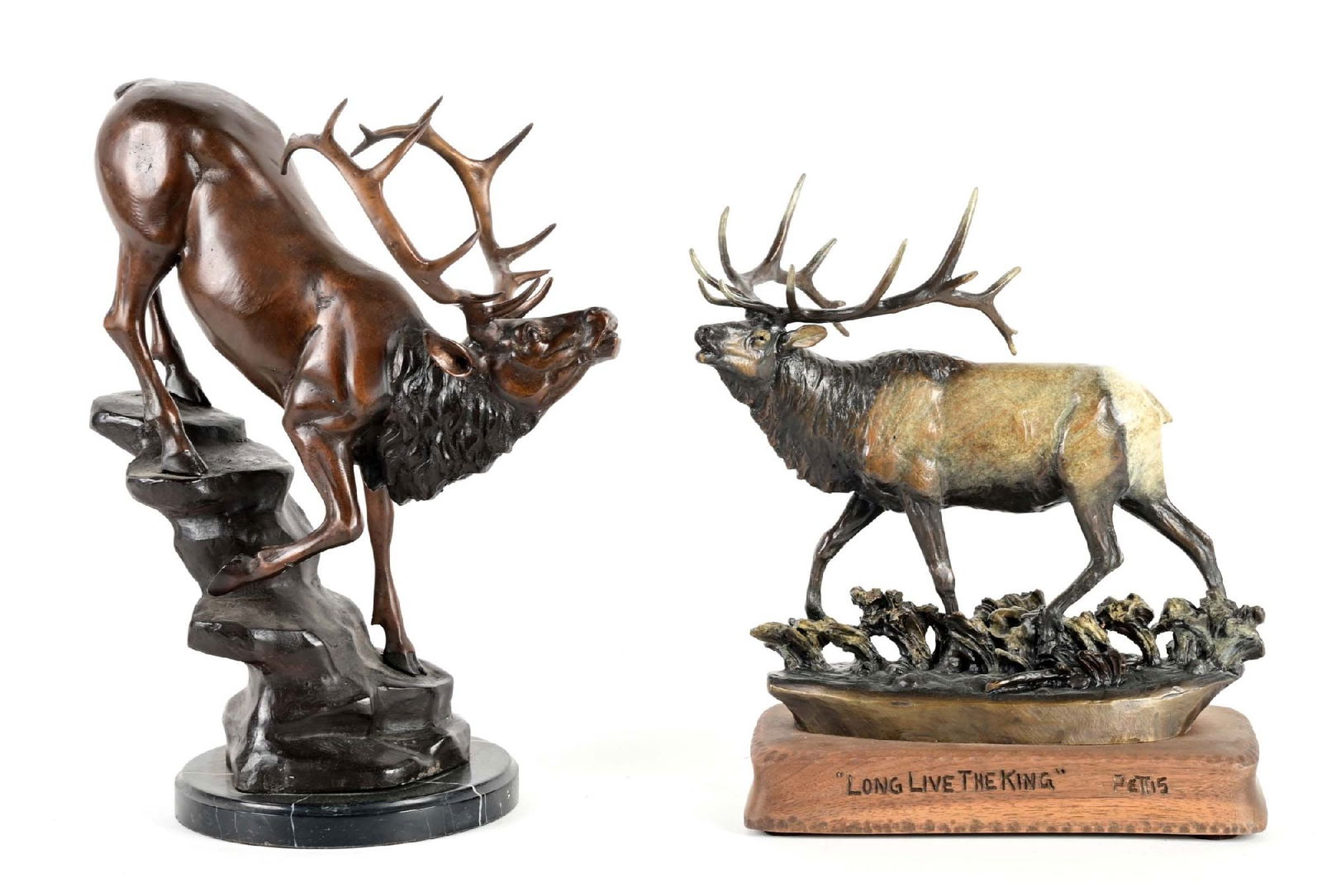 LOT OF 2: ELK BRONZES.Lot